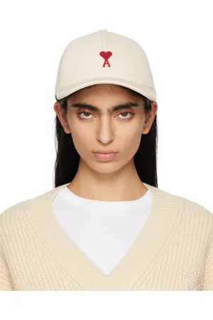 Ami Casquette blanc cassé en coton à logo Ami de cœur brodé
