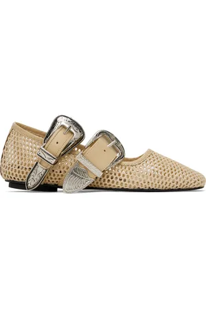 TOGA PULLA Ballerines Jet beiges en crochet exclusives à SSENSE
