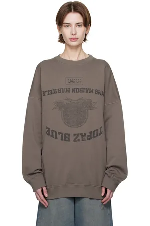 Maison Margiela Pull molletonné brun à imprimés