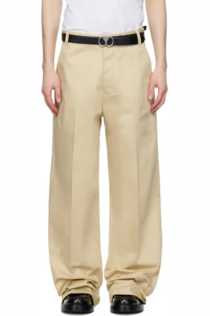 Ami Pantalon ample beige en coton