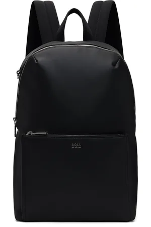 HUGO BOSS Sac à dos noir en cuir synthétique grainé