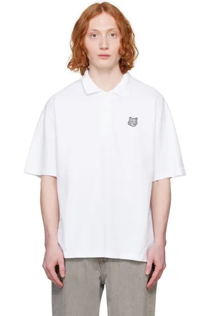 Maison Kitsuné Polo décontracté blanc à écusson à logo de renard