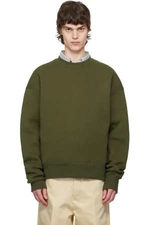 Ami Pull molletonné vert à logo Ami de cœur