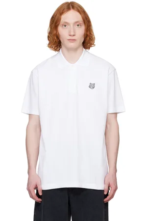 Maison Kitsuné Polo décontracté blanc à écusson à logo de renard
