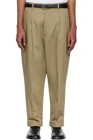 Ami Pantalon carotte surdimensionné kaki en coton