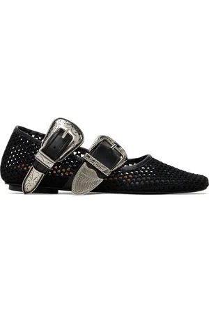 TOGA PULLA Ballerines Jet noires en crochet exclusives à SSENSE