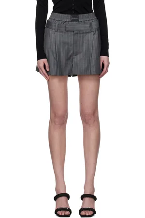 Alexander Wang Short pré-stylé gris à plis