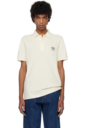 Fred Perry Polo blanc cassé à logo brodé