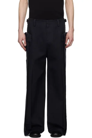Fax Copy Express Pantalon cargo noir à poches prolongées