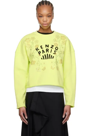 Kenzo Pull molletonné vert à images florales - Jungle