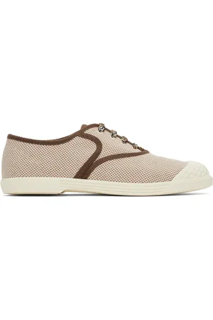 VALENTINO GARAVANI Baskets Bay By Bay blanc cassé et brun en canevas