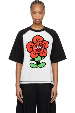 Kenzo T-shirt blanc à manches raglan édition VERDY