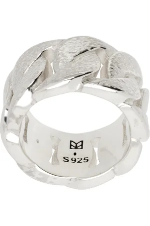 Maple Bague argentée en chaine à maillons cubains