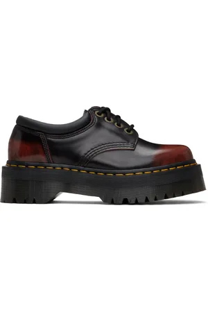 Dr. Martens Derbys 8053 noir et rouge en cuir à plateforme