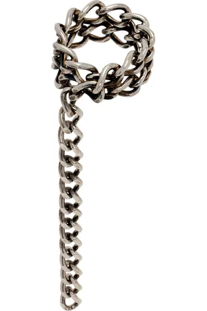 DRIES VAN NOTEN Bague argentée en chaine à maillons gourmette