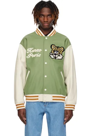 Kenzo Blouson aviateur de style teddy vert et blanc édition VERDY