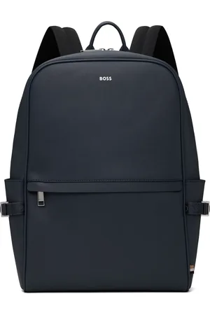 HUGO BOSS Sac à dos bleu à logo et à étiquette tricolore