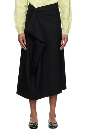 Kenzo Jupe midi noire en laine vierge