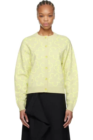 Kenzo Cardigan vert à motif fleuri et à logo brodé