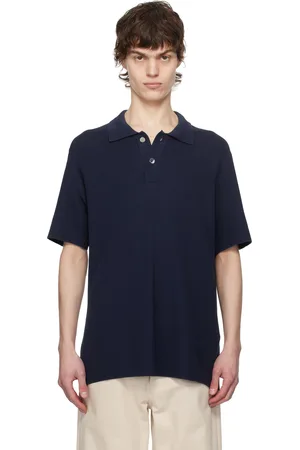 Jacquemus Polo bleu marine en tricot - La croisière