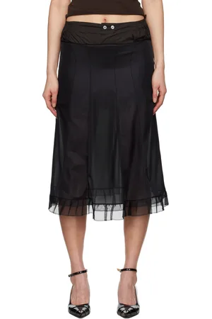 Maison Margiela Jupe midi Anonymity of the lining noir et brun