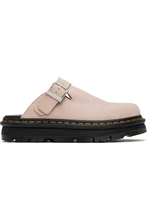Dr. Martens Flâneurs roses en suède à bride arrière et à semelle Zebzag à plateforme