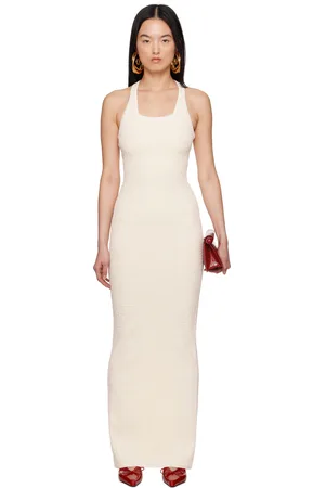 Jacquemus Robe longue Scala blanc cassé - La croisière