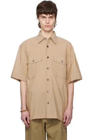 DRIES VAN NOTEN Chemise brune à rayures