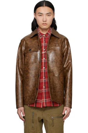 Andersson Bell Blouson de travail brun en cuir synthétique
