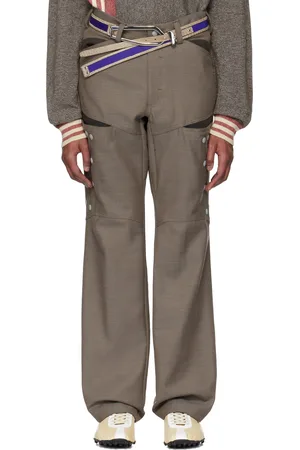 Kiko Kostadinov Pantalon brun à boutons-pression - Inex