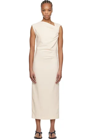 Msgm Robe midi blanc cassé à ornement torsadé