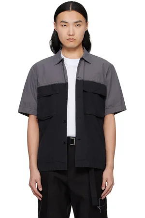 SACAI Chemise teinte en plongée noir et gris