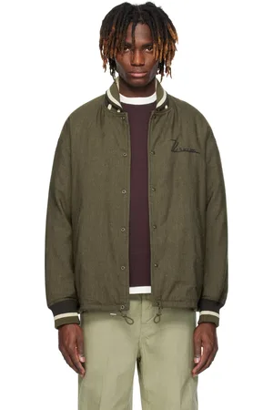 VISVIM Blouson aviateur Hobbs kaki en laine rembourré en duvet
