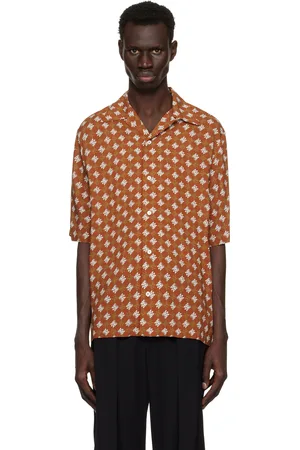 AMIRI Chemise de camp orange à quadrigrammes