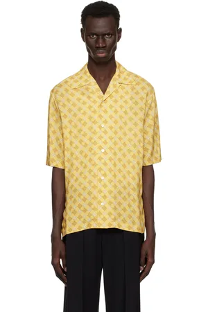 AMIRI Chemise de camp jaune à quadrigrammes