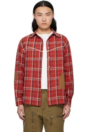 Andersson Bell Chemise Noah rouge à carreaux et à empiècements
