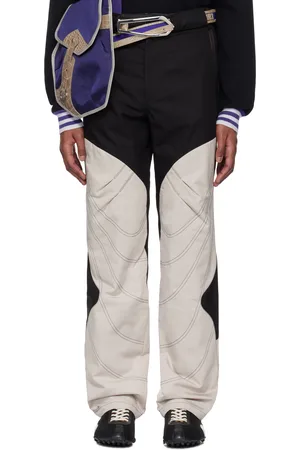 Kiko Kostadinov Pantalon noir et blanc cassé à glissière - Solix