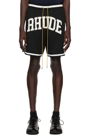 Rhude Short de basketball noir à logo de style collégial