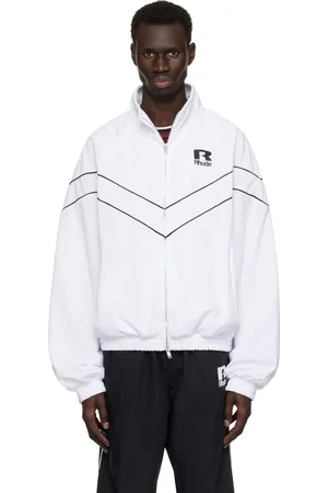 Rhude Blouson de survêtement blanc à passepoils et à manches raglan