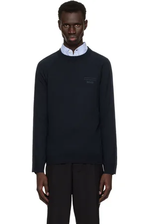 HUGO BOSS Pull bleu marine à logo édition Porsche