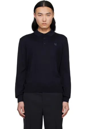 Maison Kitsuné Polo bleu marine à écusson à logo de renard