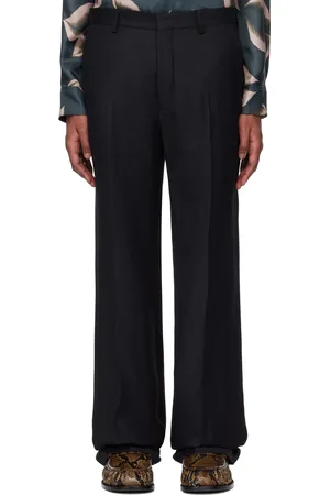 DRIES VAN NOTEN Pantalon noir à plis
