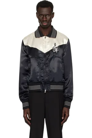 AMIRI Blouson noir et blanc à monogramme