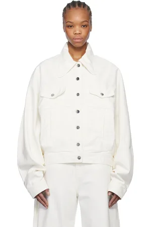 Monot Blouson boyfriend blanc en denim