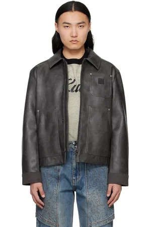 Andersson Bell Blouson menuisier gris en cuir synthétique