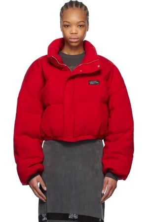 We11 Done Blouson rouge en tricot rembourré en duvet