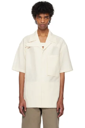 NULLUS Chemise à manches courtes blanc cassé à sangles