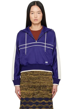 WALES BONNER Pull à capuche Mantra bleu marine