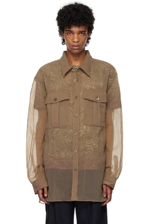 DRIES VAN NOTEN Chemise froissée brune