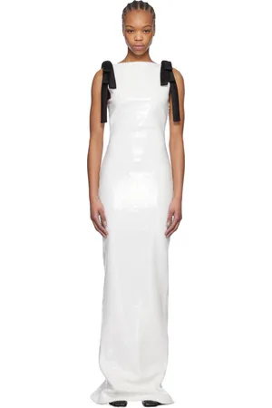 Monot Robe longue blanche à boucles et à paillettes